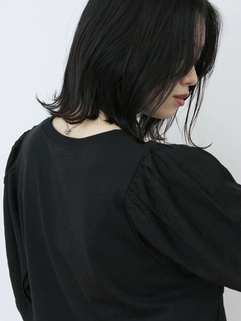 Samansa Mos2 blue「袖ボリュームTシャツ」|Tシャツ・カットソー|