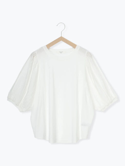 Samansa Mos2 blue「袖ボリュームTシャツ」|Tシャツ・カットソー|