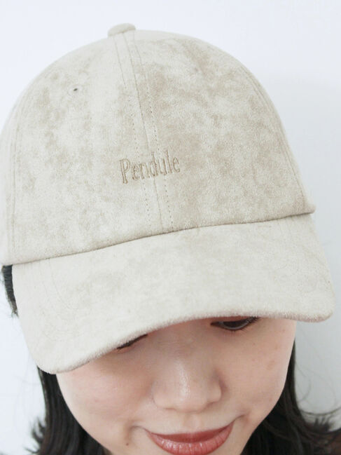 Samansa Mos2 blue「スエードロゴ刺繍キャップ」|その他|