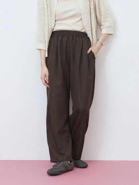 Samansa Mos2 blue「タックイージーパンツ」|その他|ブラウン