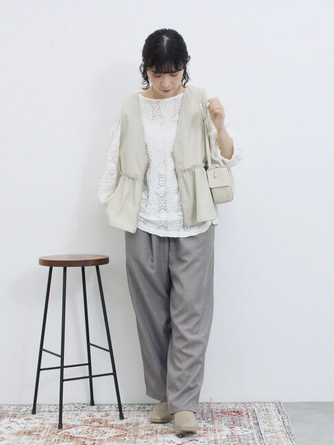 Samansa Mos2 blue「タックイージーパンツ」|その他|