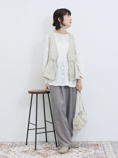 Samansa Mos2 blue「タックイージーパンツ」|その他|