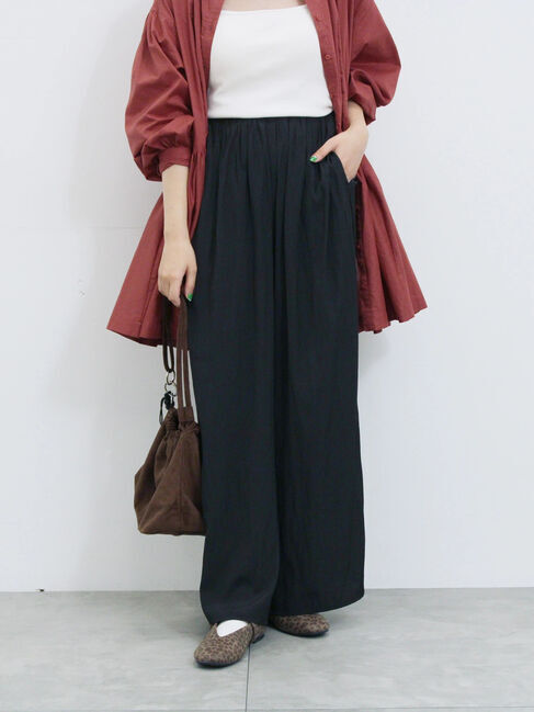 Samansa Mos2 blue「◎ビンテージサテンイージーパンツ」|その他|ブラック