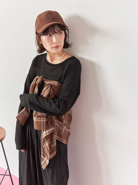 Samansa Mos2 blue「シアーリブロンT」|Tシャツ・カットソー|