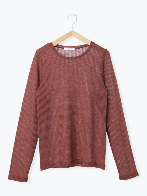 Samansa Mos2 blue「シアーリブロンT」|Tシャツ・カットソー|