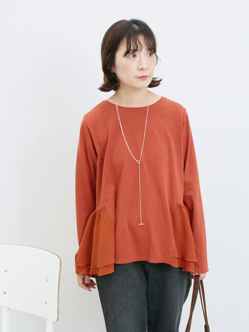 Samansa Mos2 blue「ペプラムドッキングカットソー」|Tシャツ・カットソー|