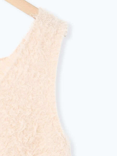 Samansa Mos2 blue「ふわふわショート丈ニットベスト」|ニット・セーター|