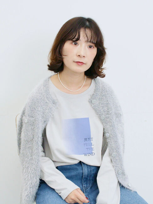 Samansa Mos2 blue「スクエアプリントプルオーバー」|Tシャツ・カットソー|