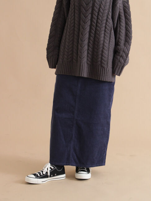 sm2rhythm「コーデュロイロングスカート」|スカート|ブルー