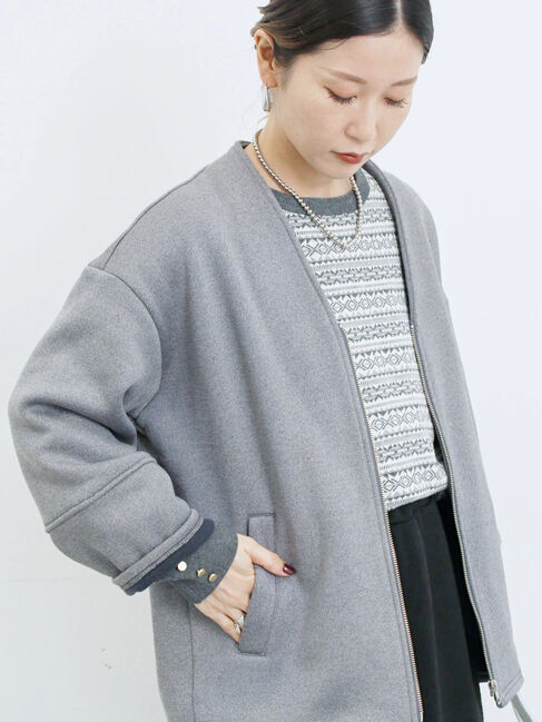 Samansa Mos2 blue「【マシンウォッシャブル】マルチスタイルボンディングブルゾン」|ブルゾン・スタジャン|