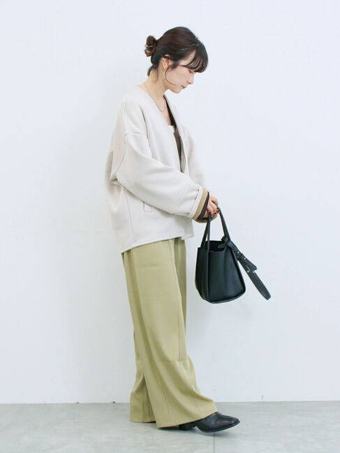 Samansa Mos2 blue「【マシンウォッシャブル】マルチスタイルボンディングブルゾン」|ブルゾン・スタジャン|