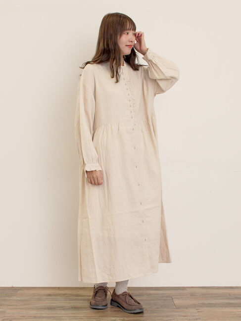 Samansa Mos2「【Cross&times;Linen】フリルワンピース《S/Mサイズ》」|ワンピース|キナリ