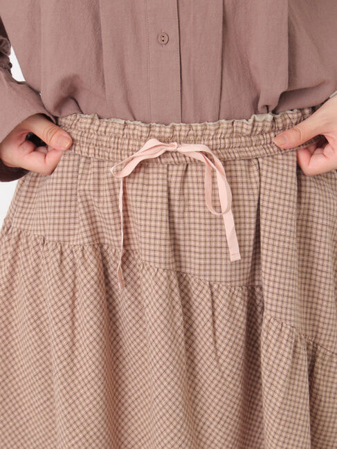 Samansa Mos2「チェック柄変形ティアードスカート」|スカート|