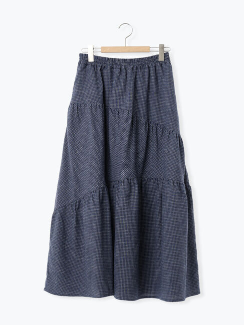 Samansa Mos2「チェック柄変形ティアードスカート」|スカート|