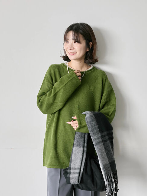 Samansa Mos2 blue「◎スクエア編みニット」|ニット・セーター|