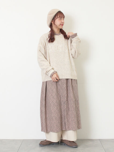 Samansa Mos2「ロゴ刺繍プルオーバーニット」|ニット・セーター|