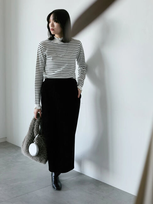 Samansa Mos2 blue「フリル衿ニットプルオーバー」|ニット・セーター|