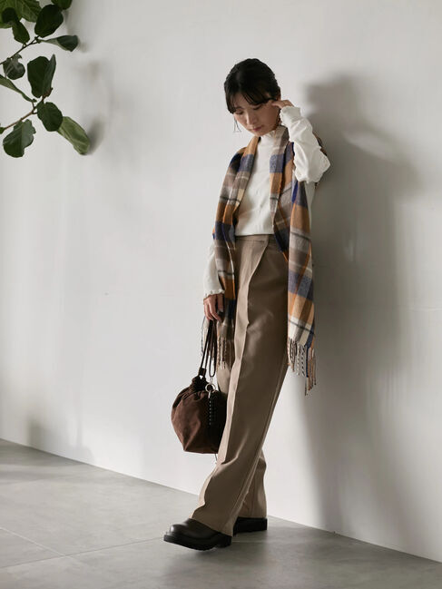 Samansa Mos2 blue「フリル衿ニットプルオーバー」|ニット・セーター|