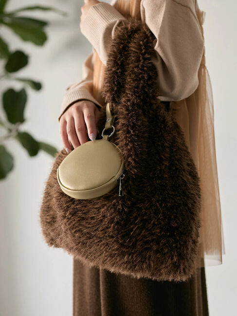 Samansa Mos2 blue「フェイクファーマルシェバッグ」|その他|