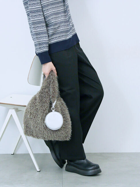 Samansa Mos2 blue「フェイクファーマルシェバッグ」|その他|