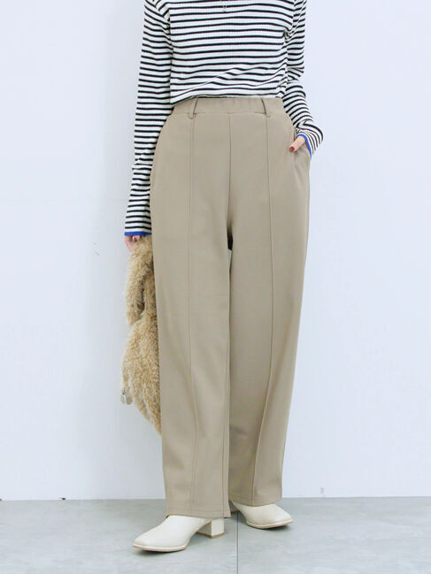 Samansa Mos2 blue「カットジョーゼット裏ボンディングパンツ」|その他|