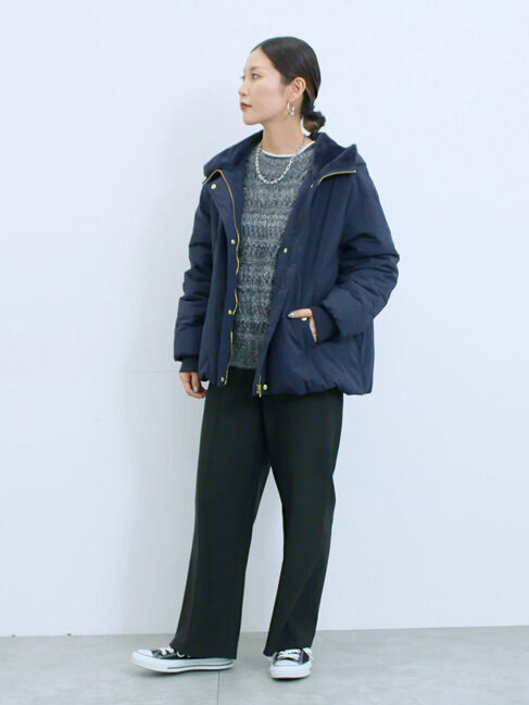 Samansa Mos2 blue「カットジョーゼット裏ボンディングパンツ」|その他|