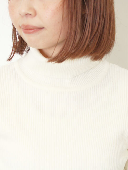 Samansa Mos2「【マシンウォッシャブル】もちもちリブタートルネックニット」|ニット・セーター|