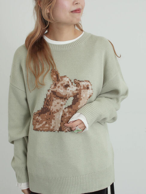 SM2「アニマルニットプルオーバー」|ニット・セーター|ミント