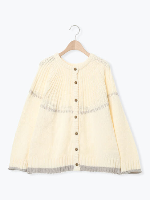 Samansa Mos2「ラウンド切替ステッチ前後2WAYニット」|カーディガン|