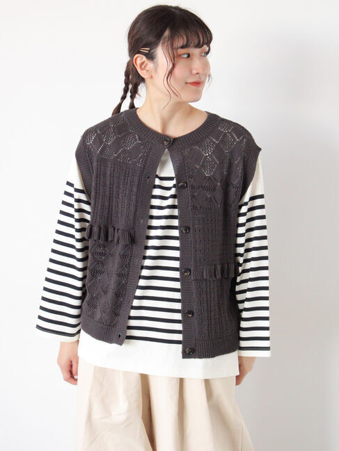 Samansa Mos2「パネルボーダーバスクシャツ」|Tシャツ・カットソー|