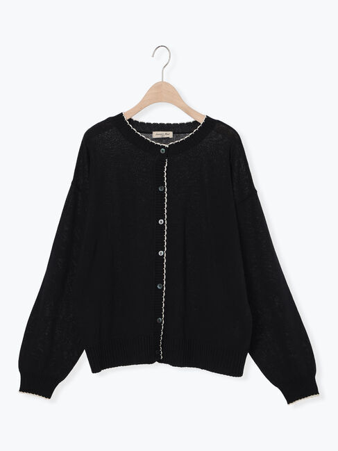 Samansa Mos2「配色スカラップカーディガン」|カーディガン|