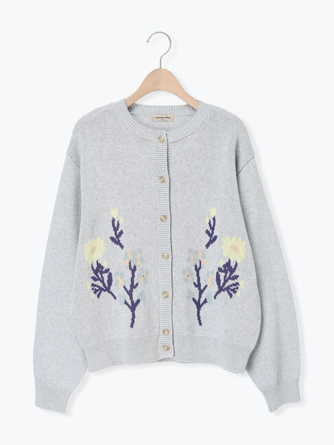 Samansa Mos2「花柄ジャカードカーディガン」|カーディガン|