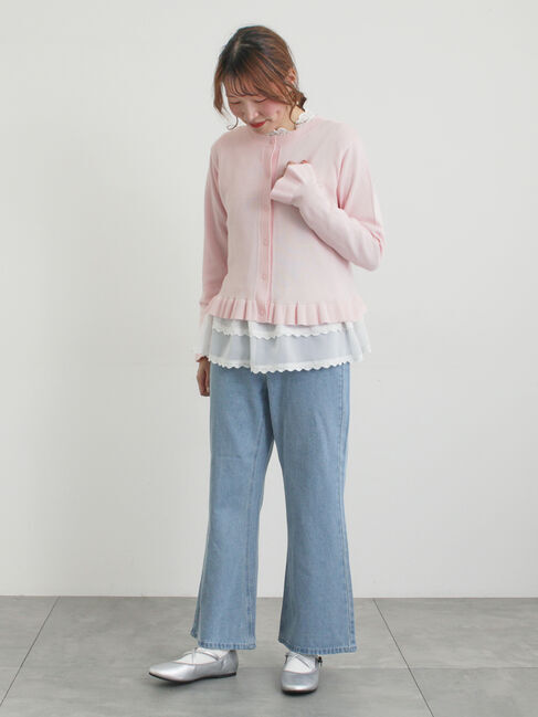 Samansa Mos2「フリルニットカーディガン」|カーディガン|