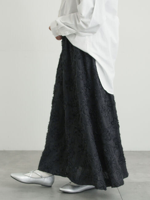 Samansa Mos2「花柄テープ刺繍フレアスカート」|スカート|