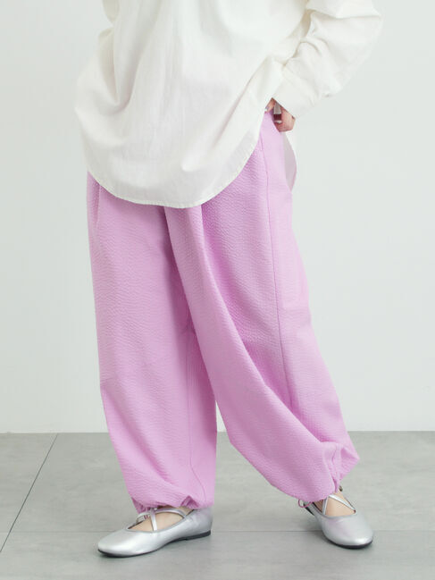 Samansa Mos2「【2WAY】裾しぼり切替えパンツ」|その他|ピンク