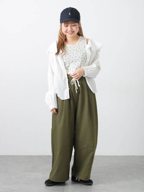 Samansa Mos2「花柄パターンメッシュレース付ノースリーブ」|Tシャツ・カットソー|