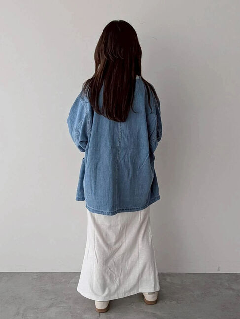 Samansa Mos2「デニムカバーオール」|ブルゾン・スタジャン|