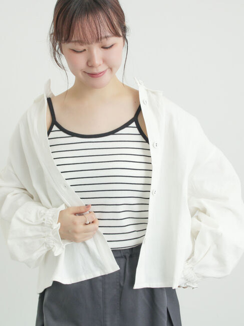 Samansa Mos2「柄アソートカップ付きキャミソール」|キャミソール|ボーダー