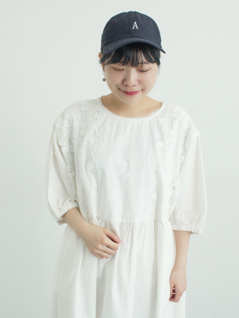 Samansa Mos2「胸元レース貼りワンピース」|ワンピース|