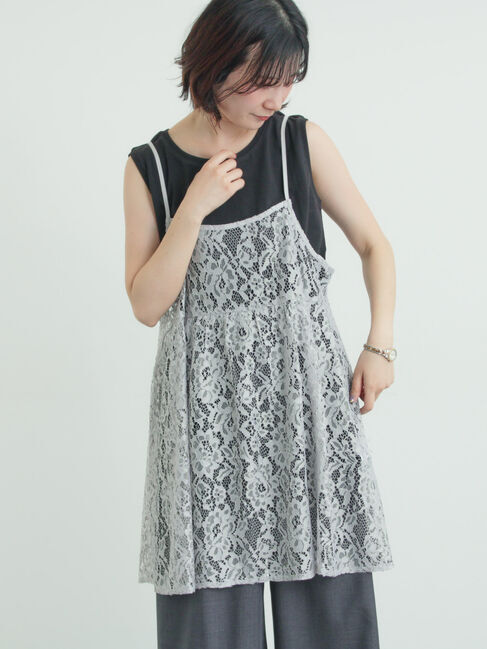 Samansa Mos2「前後2WAYレースキャミソール」|シャツ・ブラウス|