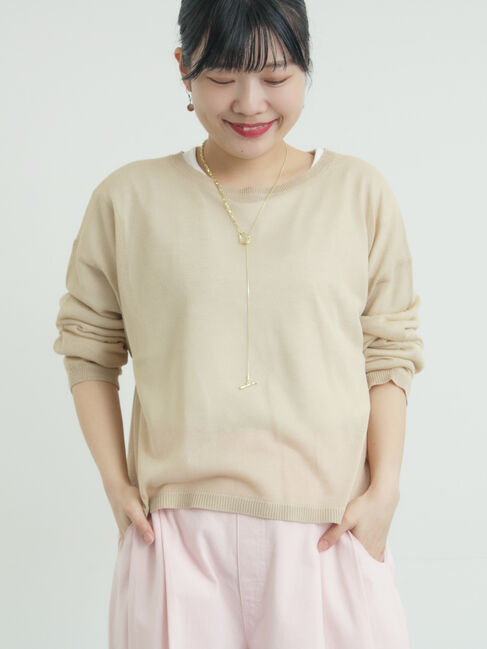 Samansa Mos2「インナーセットプルオーバーニット」|ニット・セーター|ベージュ
