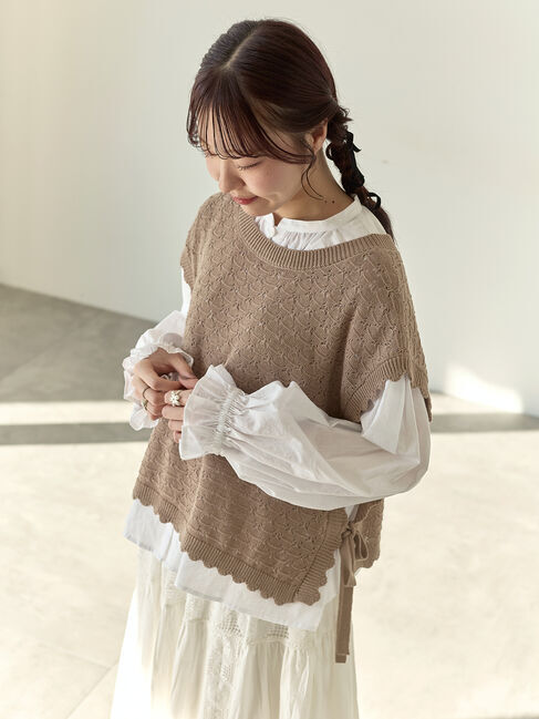 Samansa Mos2「【Cross&times;Staff】前後2WAYニットベスト」|ダウンベスト・ベスト|