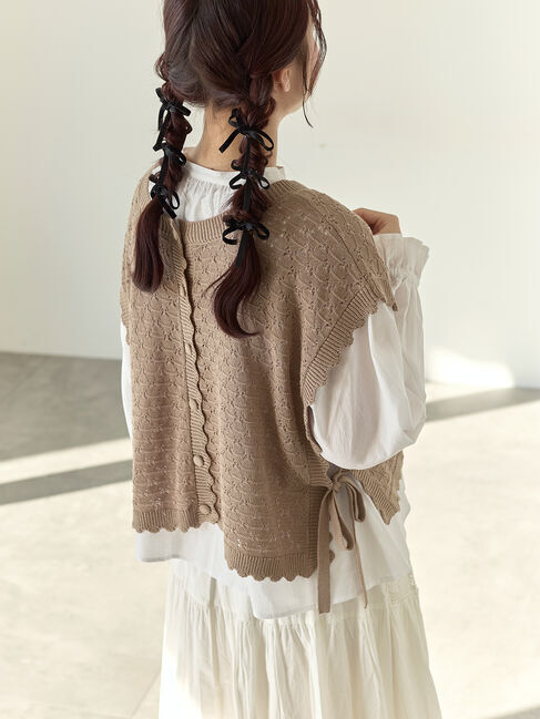 Samansa Mos2「【Cross&times;Staff】前後2WAYニットベスト」|ダウンベスト・ベスト|