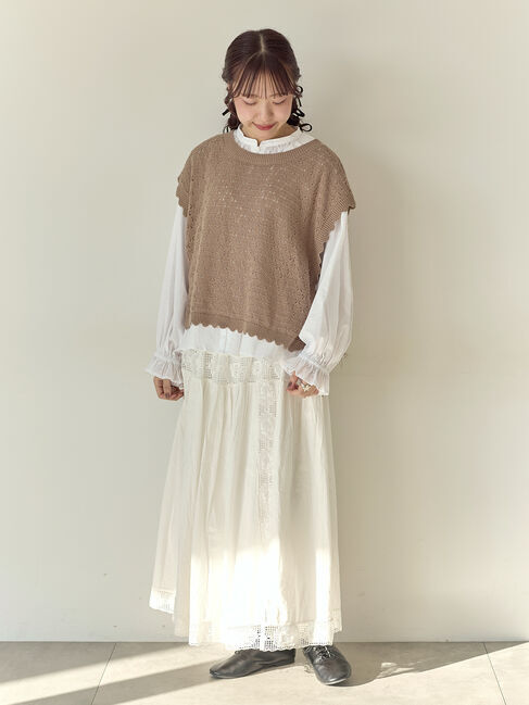 Samansa Mos2「【Cross&times;Staff】前後2WAYニットベスト」|ダウンベスト・ベスト|