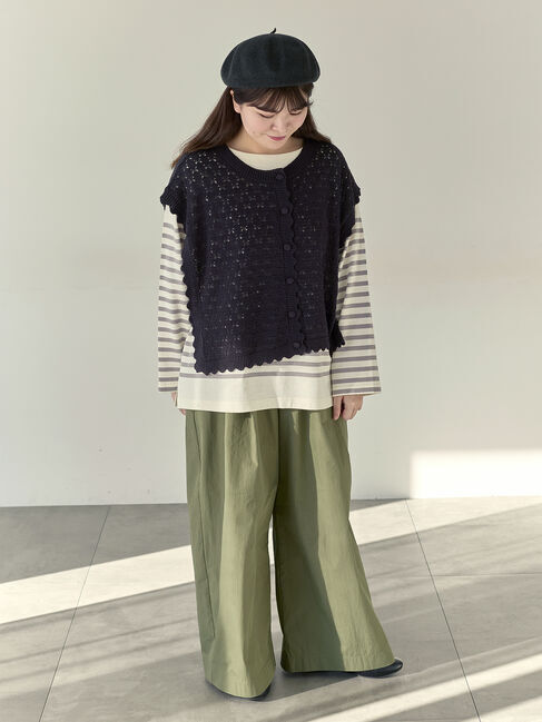 Samansa Mos2「【Cross&times;Staff】前後2WAYニットベスト」|ダウンベスト・ベスト|