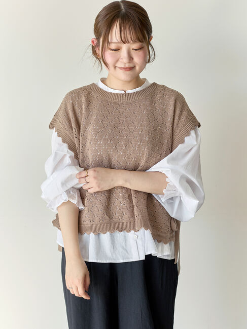 Samansa Mos2「【Cross&times;Staff】前後2WAYニットベスト」|ダウンベスト・ベスト|