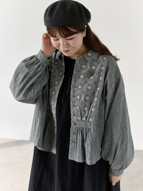 Samansa Mos2「【Cross&times;Staff】ブローチ付シャツジャケット」|その他|