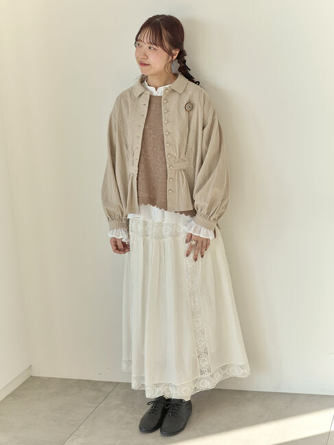 Samansa Mos2「【Cross&times;Staff】ブローチ付シャツジャケット」|その他|