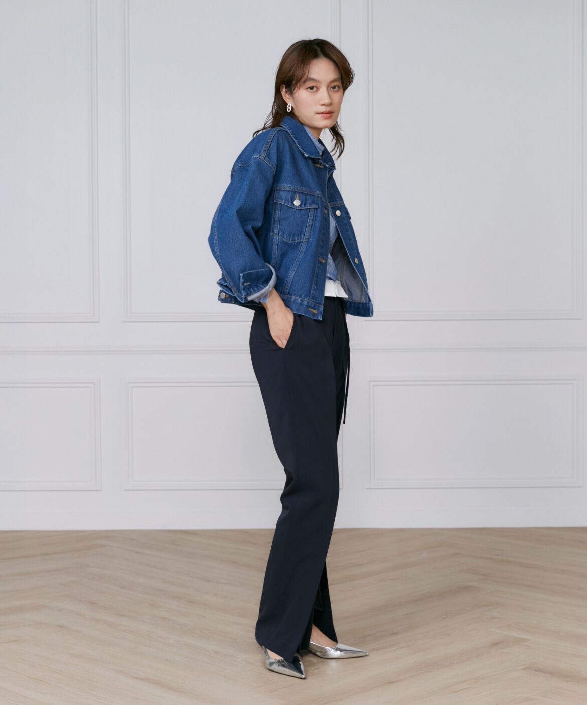 INED「《大きいサイズ》デニムジャケット」|デニムジャケット|