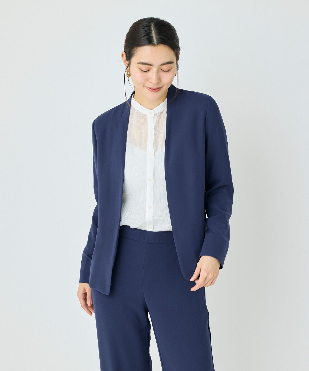 DAY by DAY it&rsquo;s international「バックサテンノーカラージャケット」|ノーカラージャケット|